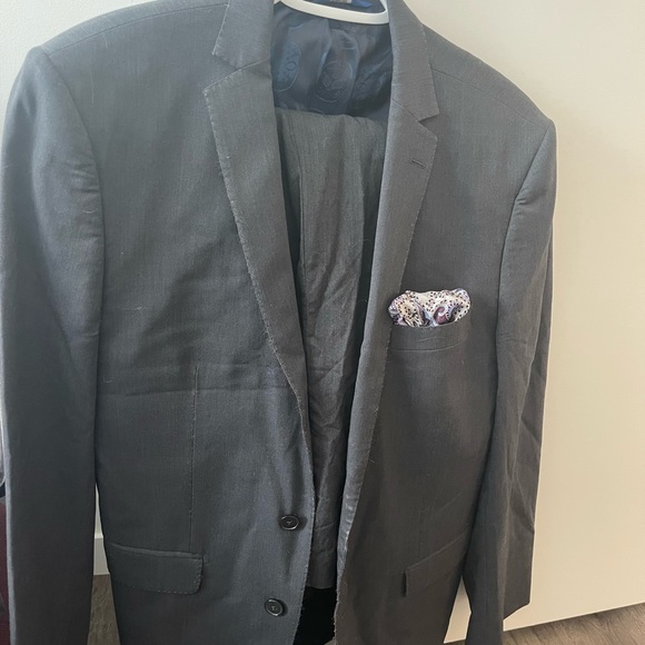 Mens Egara 2PC Suit Grey 42R - Slim Fit - Picture 1 of 1